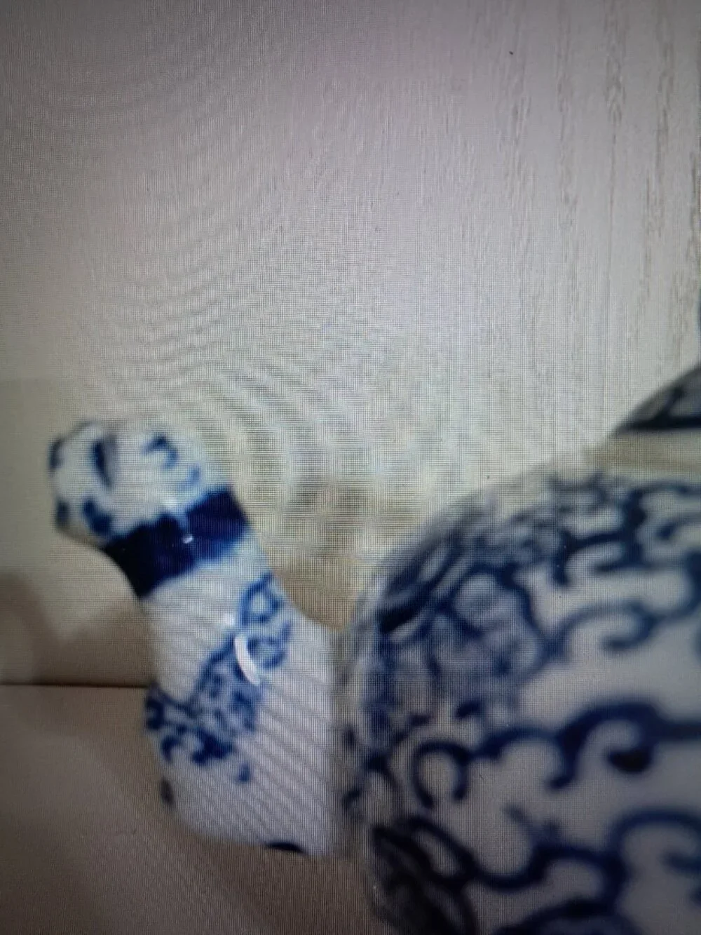 Vintage, Chinese Blue and White Porcelain Dragon Teapot Marked